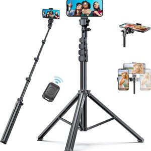 67" Tripod & Selfie Stick, Extendable Cell Phone Tripod Stand